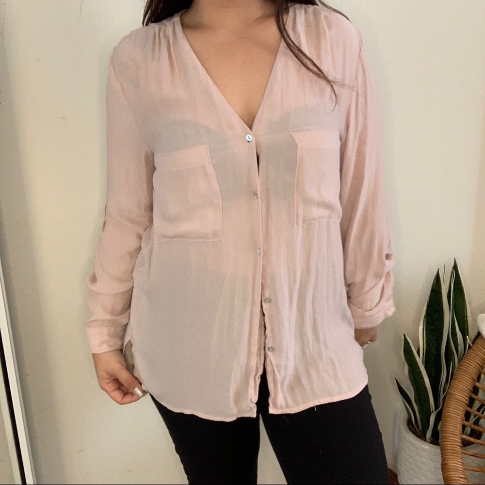 Blush Button Up